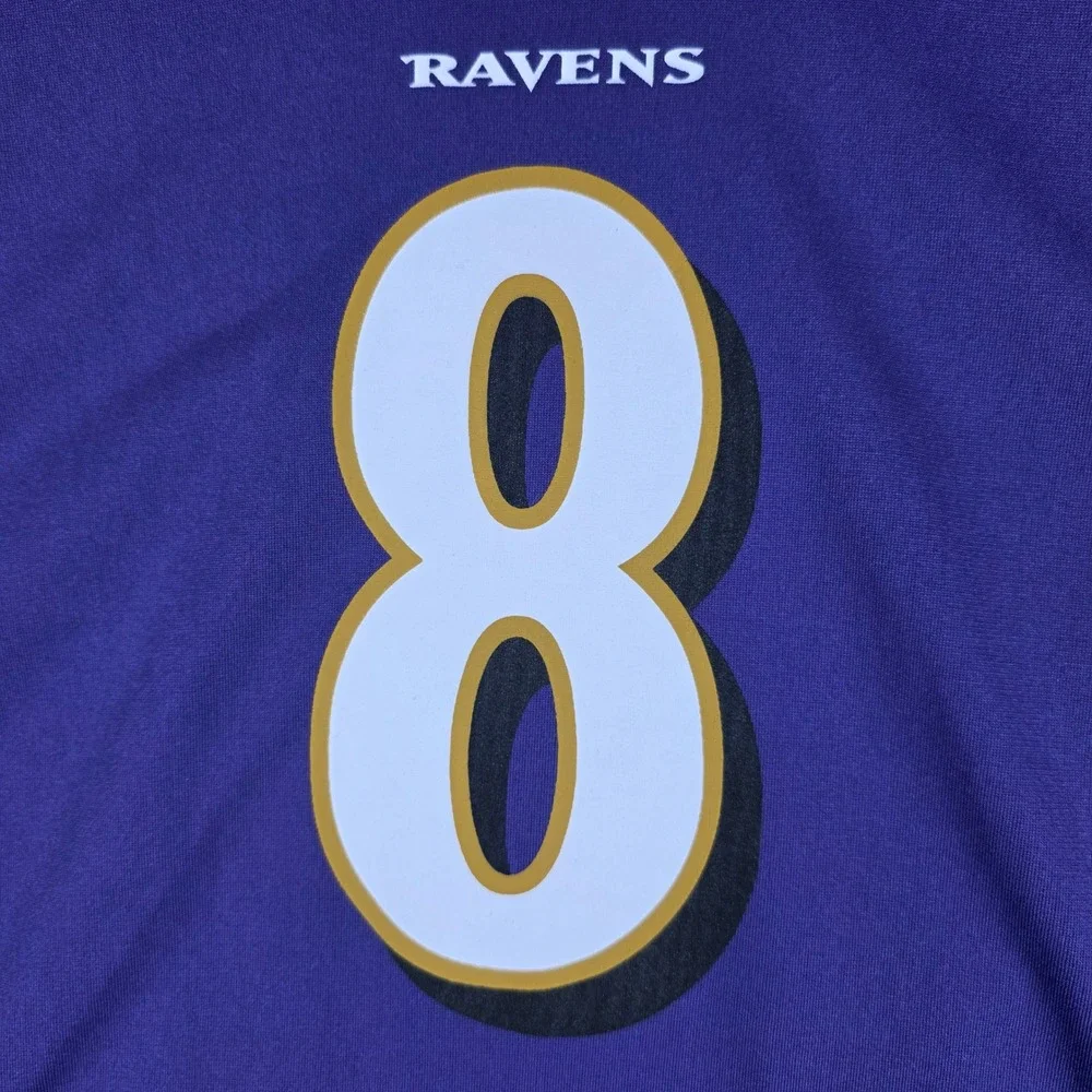 Nike Baltimore Ravens Lamar Jackson 8 NFL Jersey Womens L 14/16 Purple Football